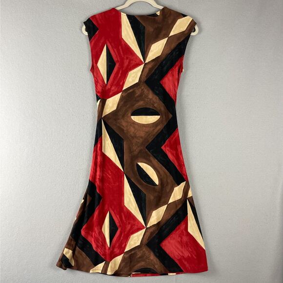Lauren Ralph Lauren Dress Womens 2 Faux Wrap Ruched Geometric Stretchy Career - Picture 10 of 14